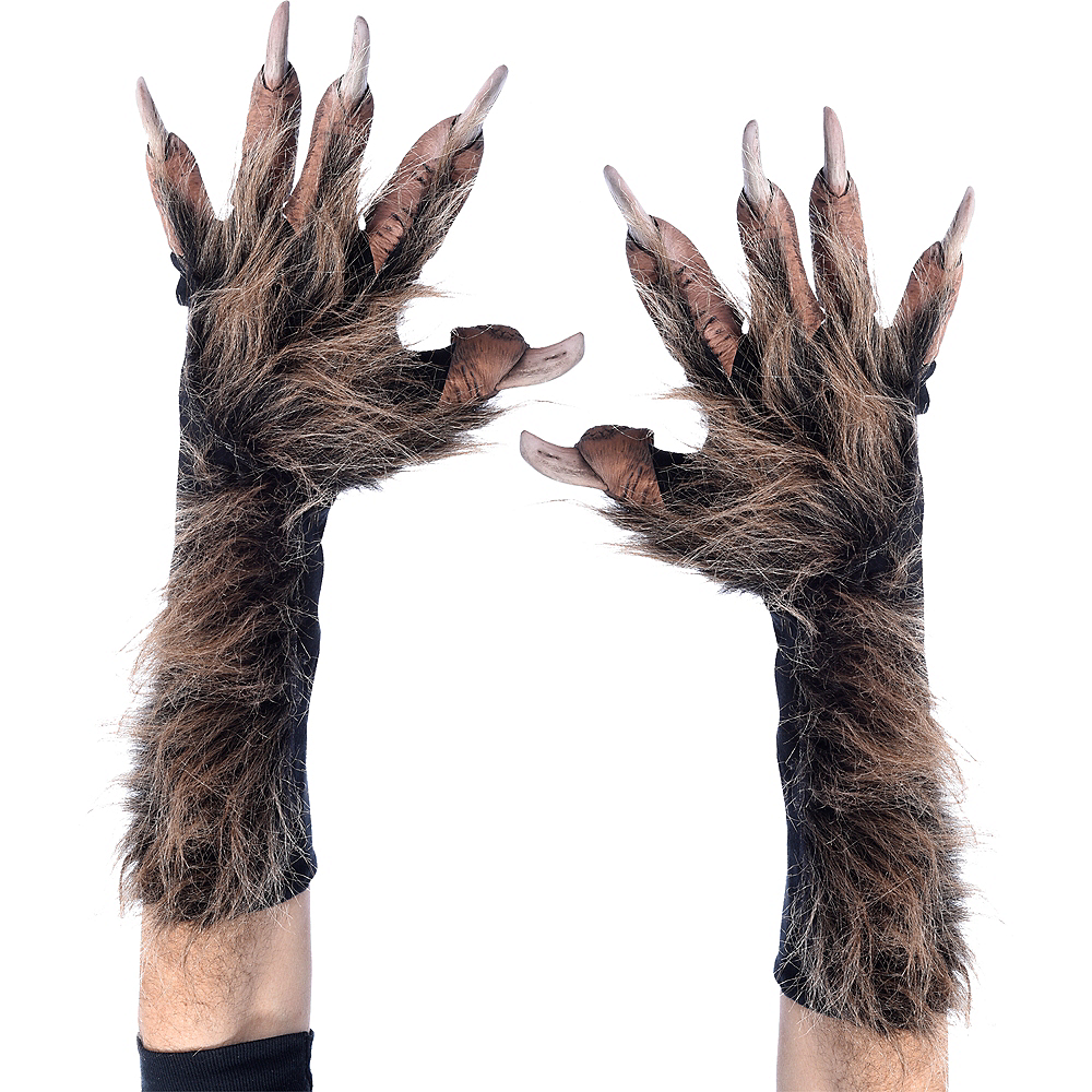 Furry Werewolf Gloves 6in X 17in Party City Canada