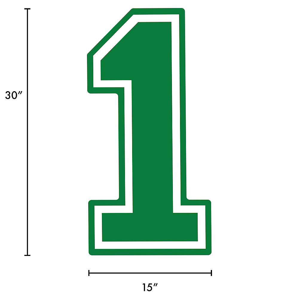 Festive Green Collegiate Number (1) Plastic Yard Sign, 30in | Party City
