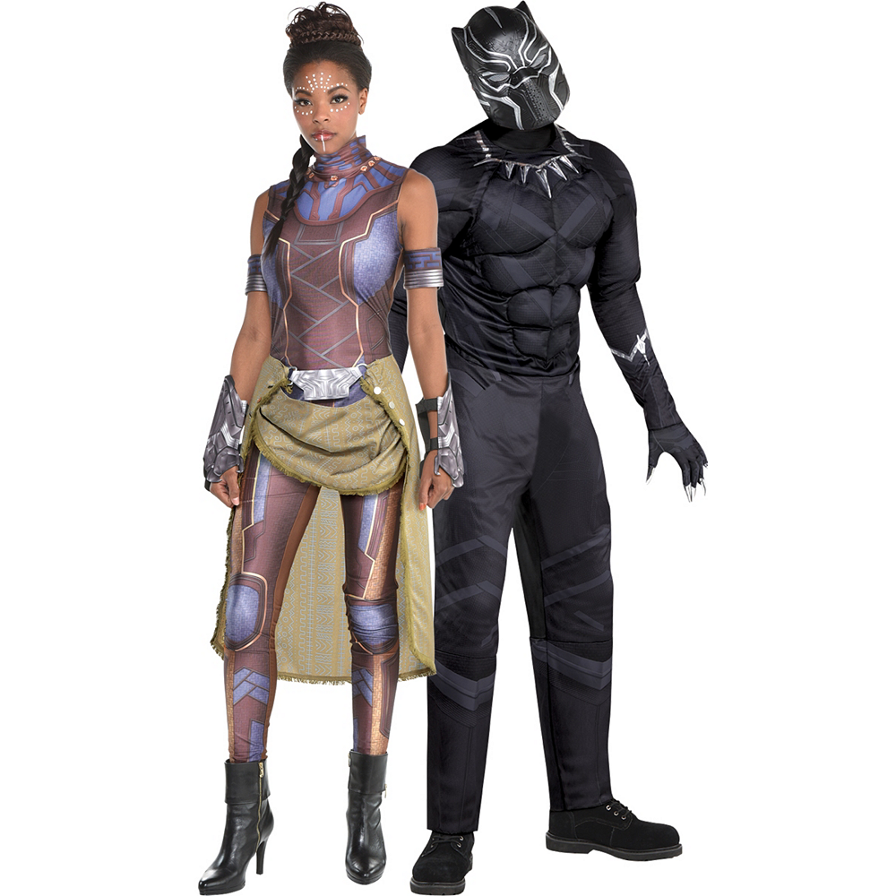 Adult Shuri & Muscle Black Panther Couples Costumes - Black Panther Image #1