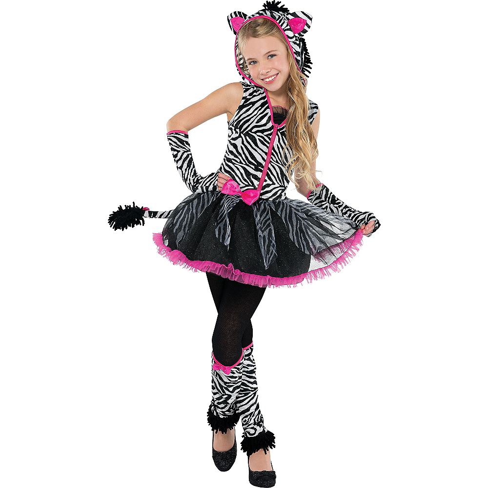 Girls Sassy Stripes Zebra Costume | Party City