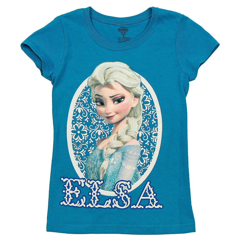 Disney Frozen Elsa Fancy Dress up Costume T Shirt Official 100% Cotton 