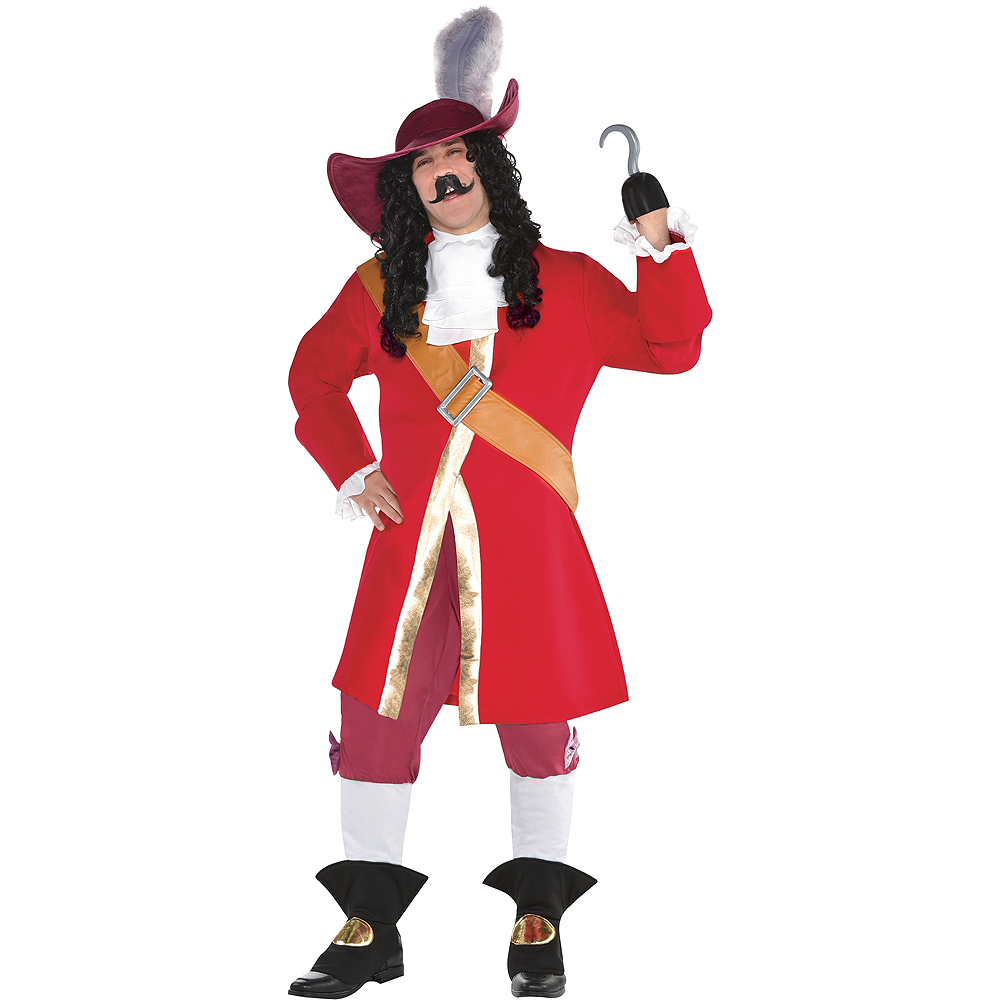 Womens Captain Hook Style Red Pirate Costume.