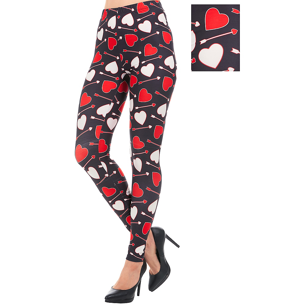 Adult Heart Leggings | Party City
