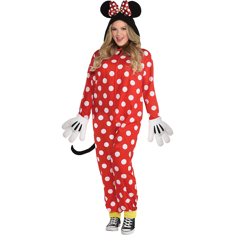 Adult Zipster Red Polka Dot Minnie Mouse One Piece Costume