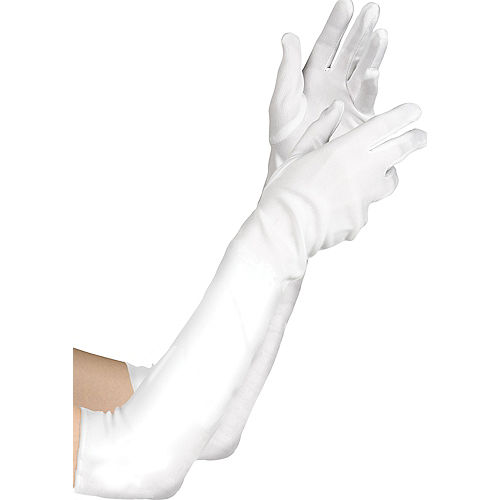 Nav Item for Adult Long White Gloves Deluxe Image #1