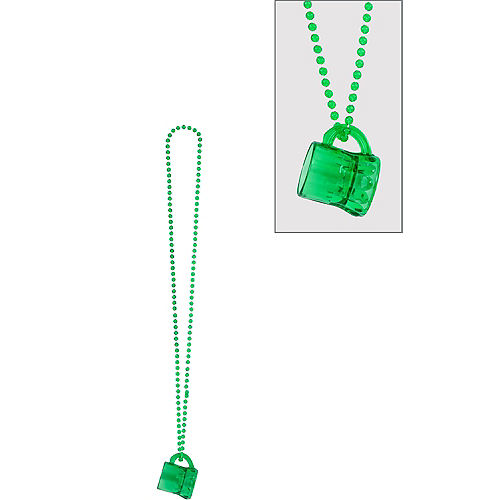 St. Patrick's Day Beer Mug Bead Necklace Image #1