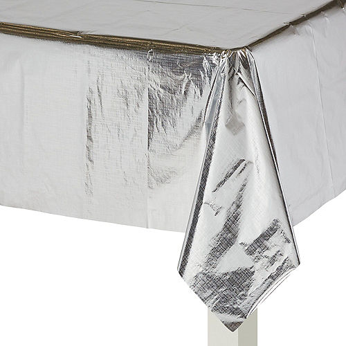 Silver Metallic Table Cover Image #2
