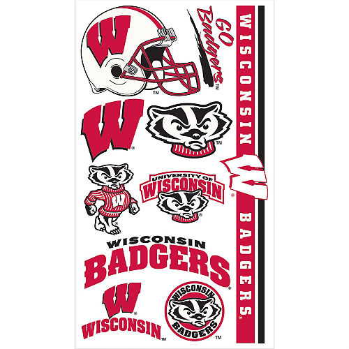 Nav Item for Wisconsin Badgers Tattoos 10ct Image #1