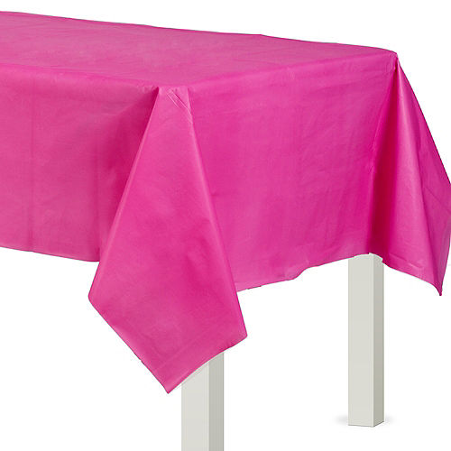 Nav Item for Bright Pink Plastic Table Cover Image #1