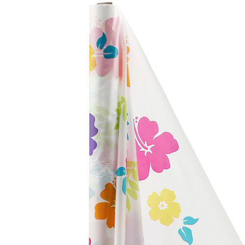 Nav Item for Hibiscus White Plastic Table Cover Roll Image #1