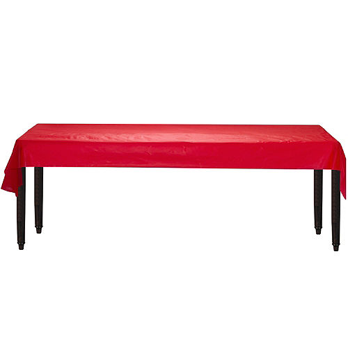 Extra-Long Red Plastic Table Cover Roll, 40in x 250ft Image #2