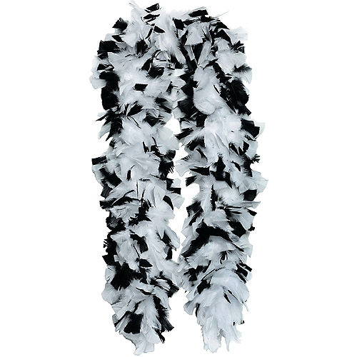 Black & White Feather Boa Deluxe 72in Image #1