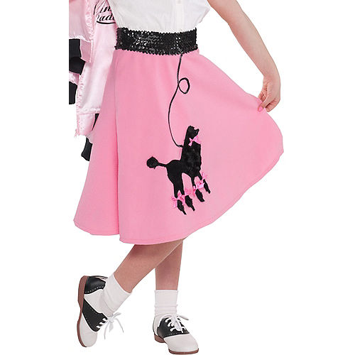 Nav Item for Girls Pink Poodle Skirt Image #1