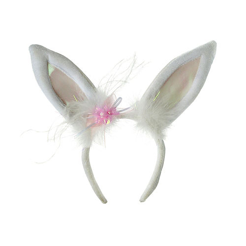 Nav Item for White Marabou Bunny Ears Image #1