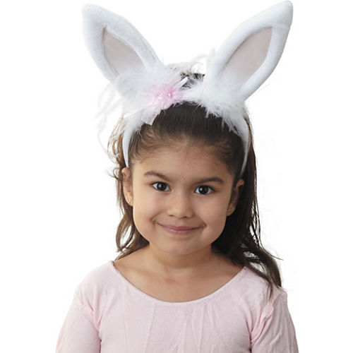 Nav Item for White Marabou Bunny Ears Image #2