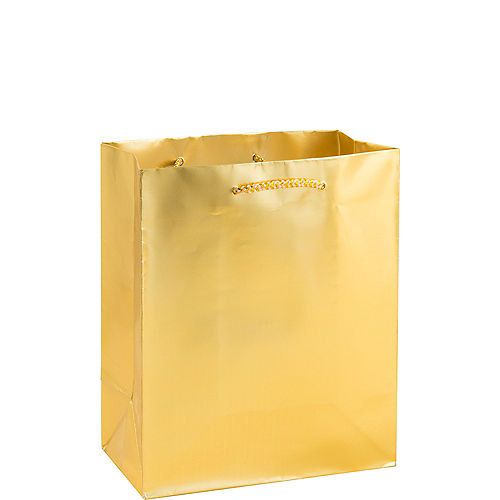 Medium Glossy Gold Gift Bag Image #1
