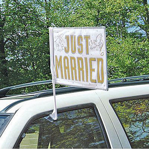 Nav Item for Just Married Wedding Car Flag Image #1