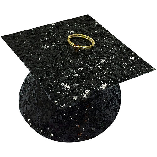 Black Glitter Graduation Balloon Weight Image #1