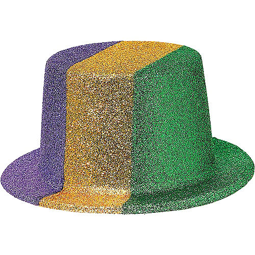 Nav Item for Glitter Mardi Gras Top Hat Image #1