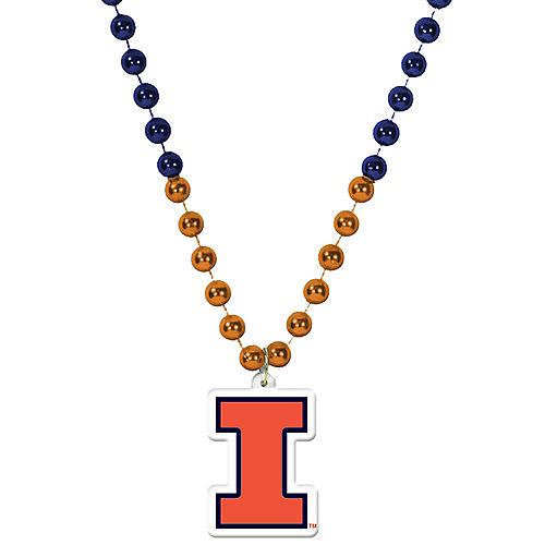 Illinois Fighting Illini Pendant Bead Necklace Image #1