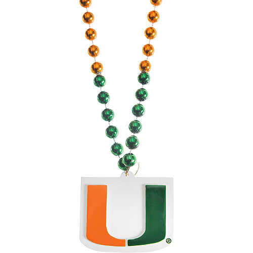 Miami Hurricanes Pendant Bead Necklace Image #1