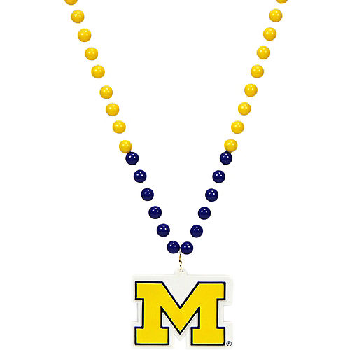 Nav Item for Michigan Wolverines Pendant Bead Necklace Image #1