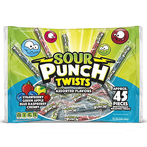 Nav Item for Sour Punch Twists, 45ct - Blue Raspberry, Cherry, Green Apple & Strawberry Image #1