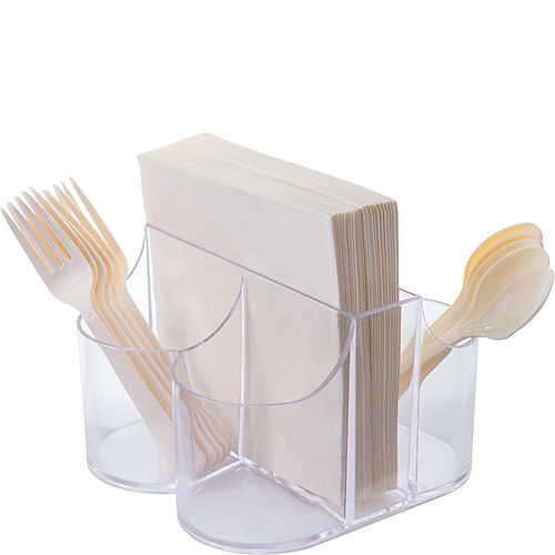 CLEAR Plastic Cutlery Caddy Image #1