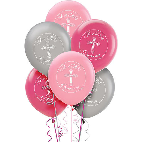 Nav Item for First Communion Balloons 15ct - Pink Image #1