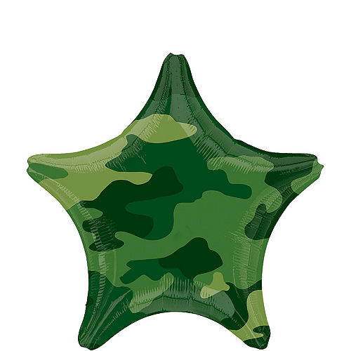 Camouflage Birthday Balloon - Star, 18in Image #1