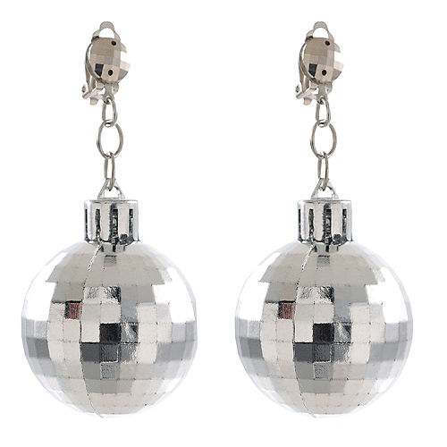 Silver Disco Ball Earrings Image #1