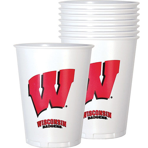 Wisconsin Badgers Plastic Cups 8ct Image #1