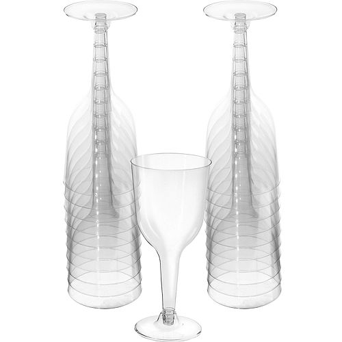 CLEAR Plastic Wine Glasses, 10oz, 20ct Image #1
