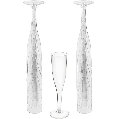Nav Item for CLEAR Plastic Champagne Flutes, 5.5oz, 20ct Image #1
