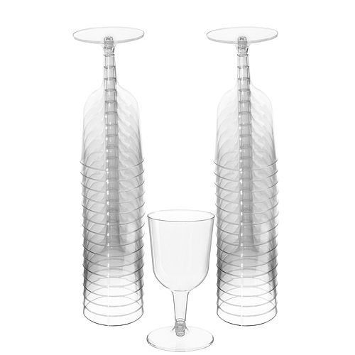 CLEAR Plastic Wine Glasses, 5.5oz, 32ct Image #1