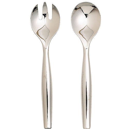 Nav Item for Silver Plastic Serving Spoons & Forks 6ct Image #1