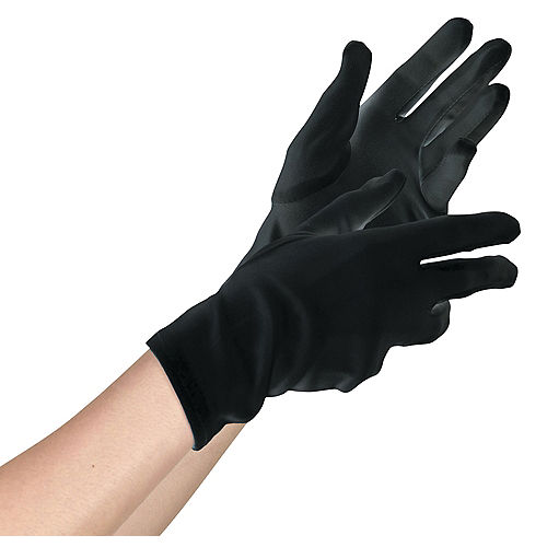 Womens Short Black Gloves Image #1