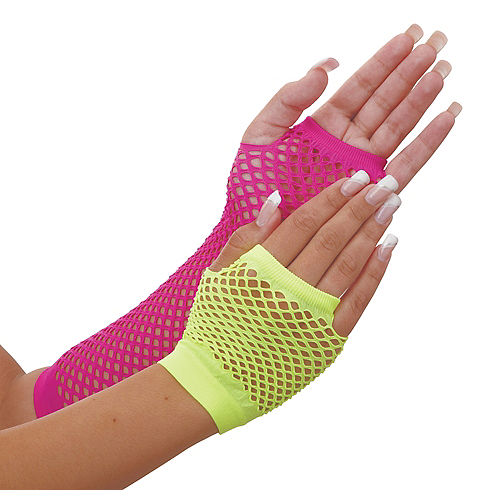 Neon Fishnet Gloves Image #1