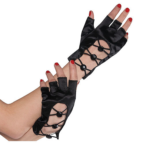 Black Fingerless Short Gloves Image #1