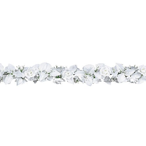 White Rose & Leaf Garland 6ft Image #1