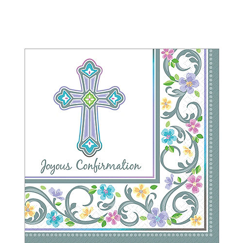 Nav Item for Blessed Day Confirmation Lunch Napkins 36ct Image #1