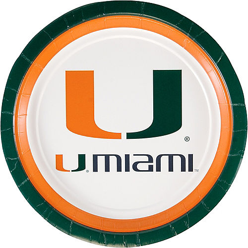 Nav Item for Miami Hurricanes Lunch Plates 10ct Image #1