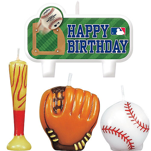 Nav Item for MLB Baseball Birthday Candles, 4ct Image #1