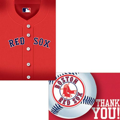 Boston Red Sox Invitations & Thank You Notes for 8 Image #1