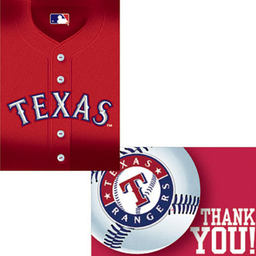 Texas Rangers Invitations & Thank You Notes for 8 Image #1