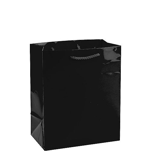 Medium Glossy Black Gift Bag Image #1