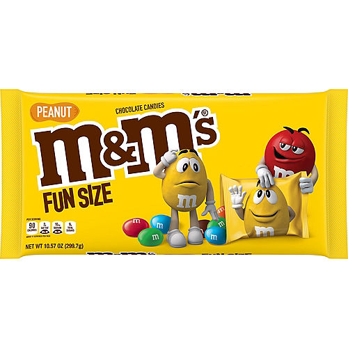 Peanut M&M's Milk Chocolate Candies Fun Size Pouches Bag, 16pc Image #1