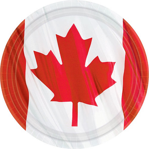Nav Item for Waving Canadian Flag Lunch Plates 10ct Image #1