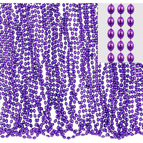 Metallic Purple Bead Necklaces 50ct Image #1