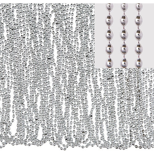 Nav Item for Metallic Silver Bead Necklaces 50ct Image #1